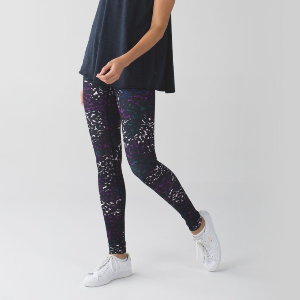 Lululemon Wunder Under Pant‎ III Shadow Wrap Multi Leggings Size 4